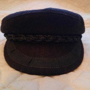 Vintage Greek Fisherman's Cap - Black wool, Made in Greece
